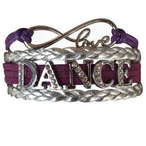 Girls Dance Rhinestone Bracelet - Purple & Silver